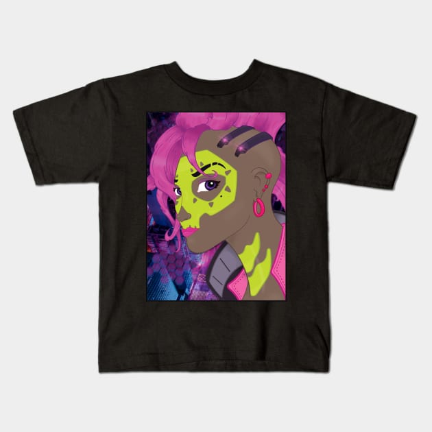 Hacker Girl Kids T-Shirt by KShinabery